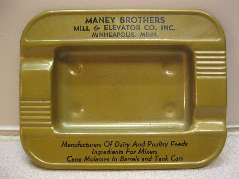 lot 282 image: Vintage Maney&nbspBrothers Metal Ashtray....
