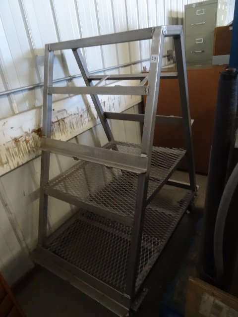 lot 23 image: Stainless Rack on Wheels 28 X 48 X 54