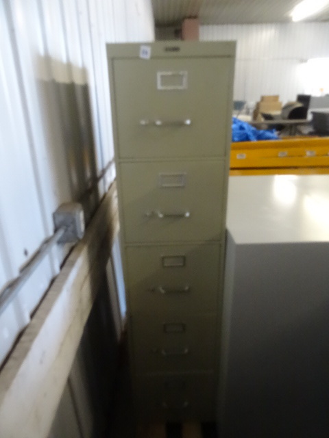 lot 54 image: 15 Metal 5 Drawer File Cabinet