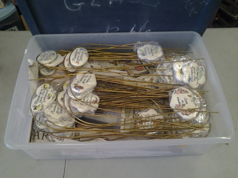 Tub FULL Of Ceramic Garden Stakes