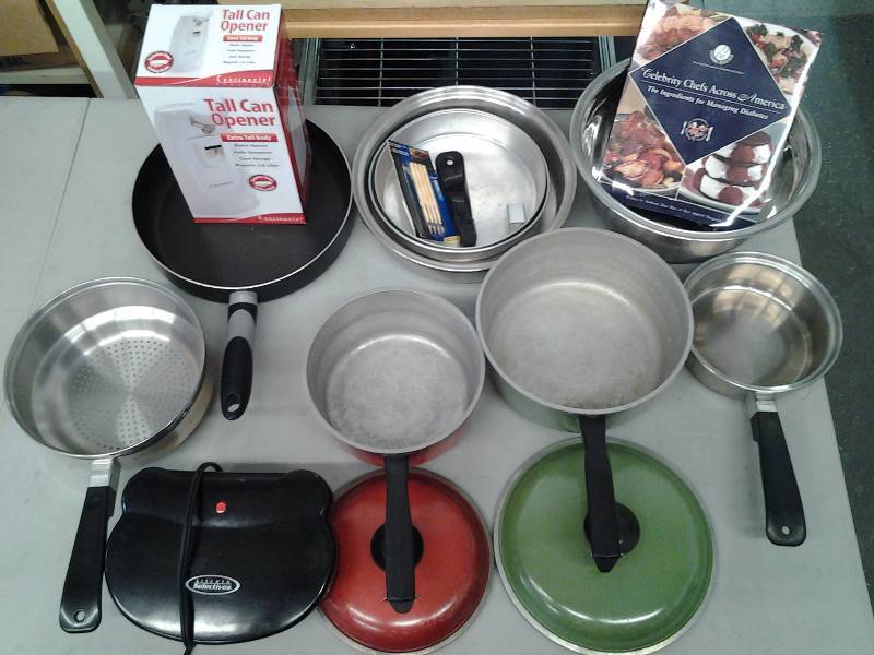 Pots, Pans, Lids, Cook Book, Can Opener