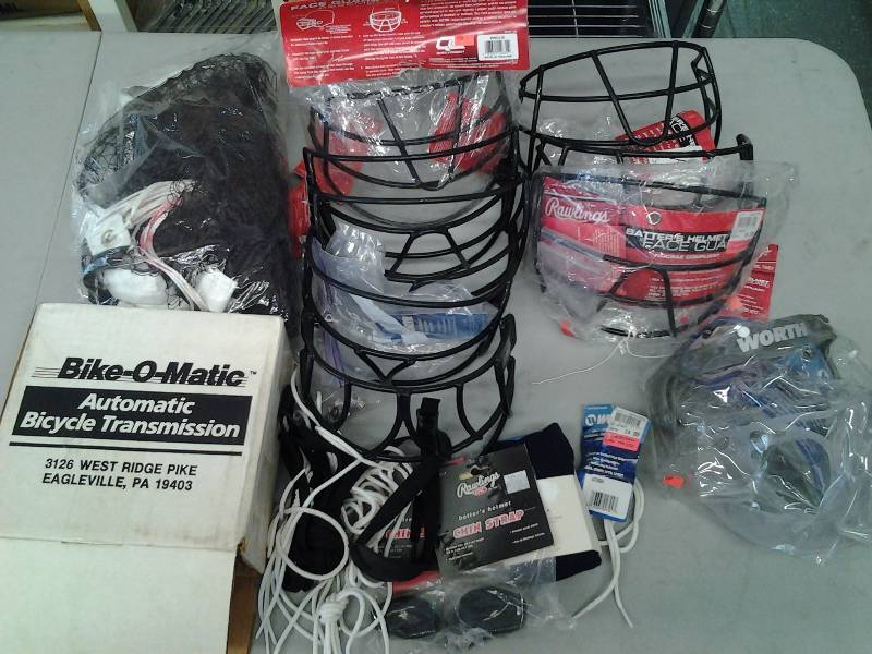 8-Batting Helmet Face Guards, Chin Straps, Laces, Bike-O-Matic