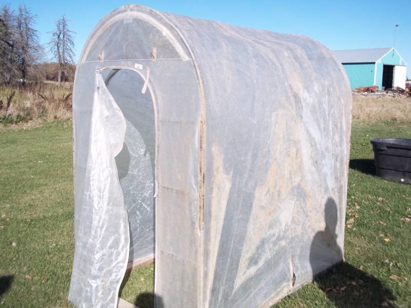 lot 334 image: Greenhouse  Fish house aluminum frame with cover
