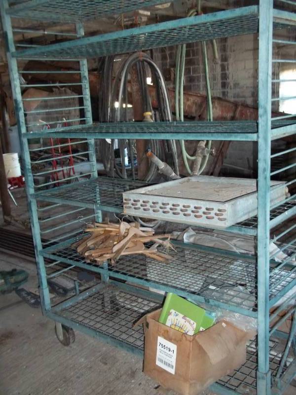 lot 369 image: Garden Greenhouse cart 55 x 21 x 77 with contents