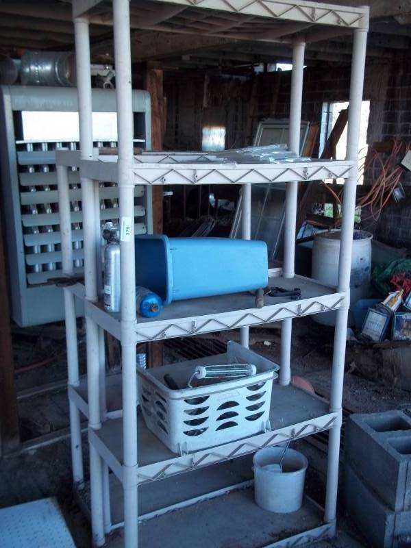 lot 379 image: 2 Plastic Shelving includes contents on shelves