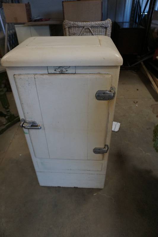 Antique GE Refrigerator Converted To Storage Cabinet