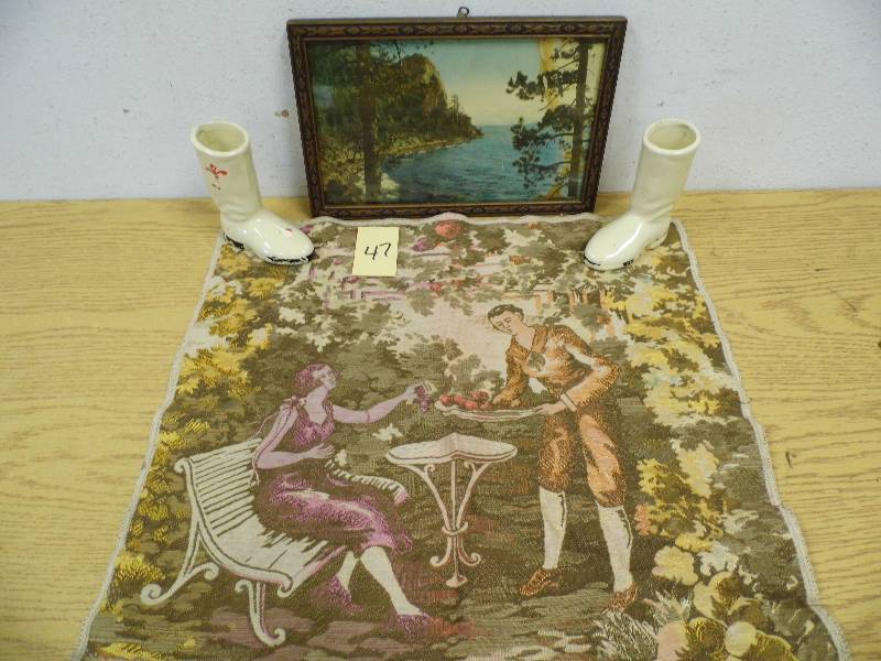 lot 47 image: Vintage Photo, Tapestry, USA Boots