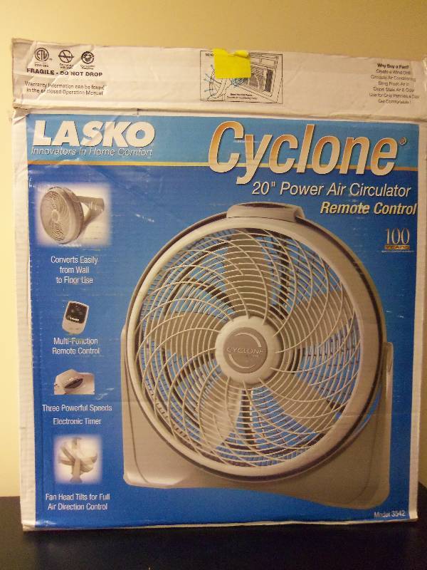 lot 105 image: Lasko 20 Remote Control Cyclone Air Circulator