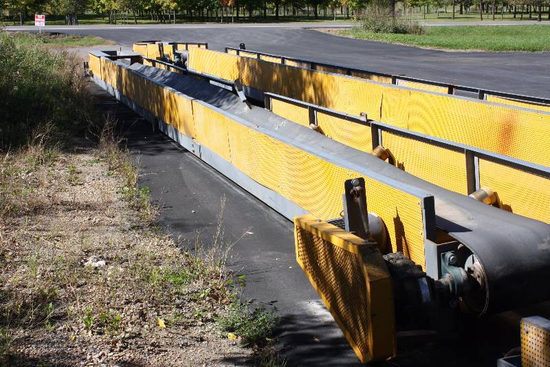lot 3 image: Cal-Fab Systems Inc. Commercial Conveyor Belt System wMetal Frame & Belt  47 x 4