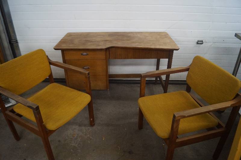 Mid Century Desk and Chairs