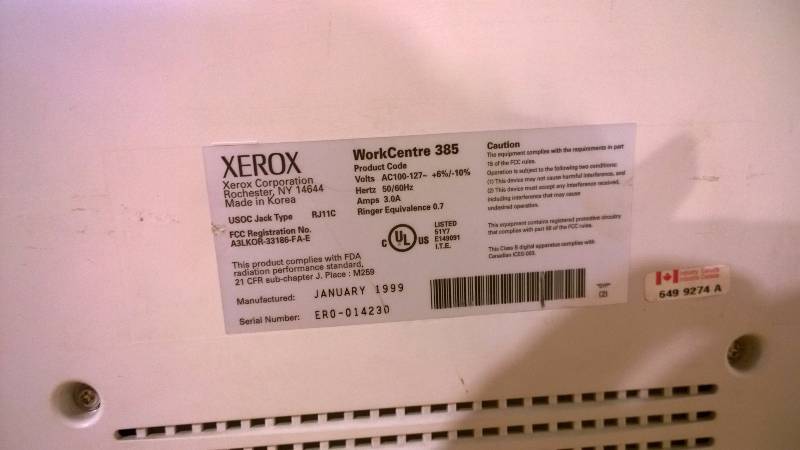 lot 42 image: Xerox WorkCentre 385