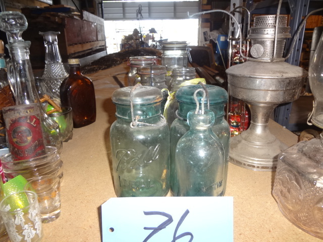 lot 76 image: Old Jars, Glass Tops