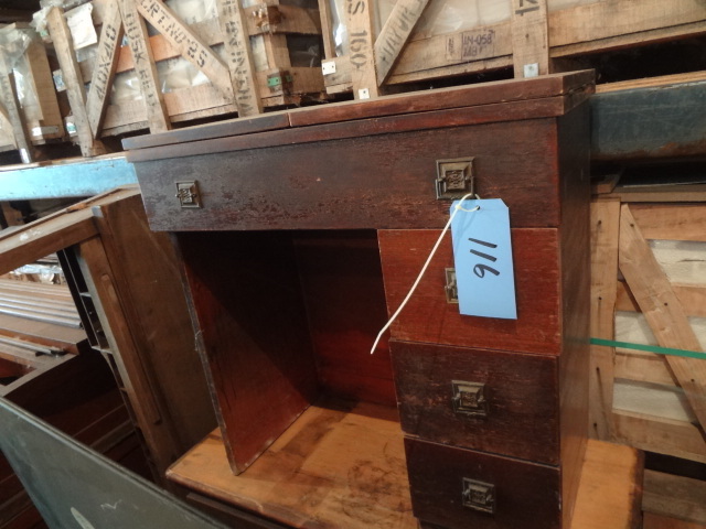 lot 116 image: Old Square Sewing Cabinet