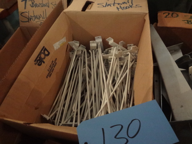 lot 130 image: 97 White Slatwall Hooks