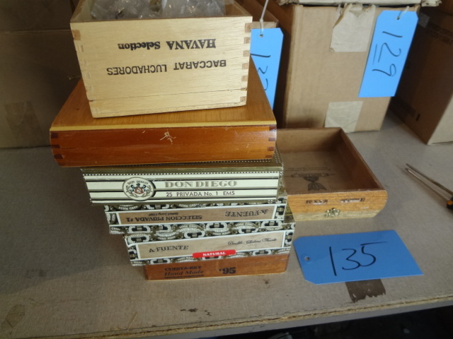 lot 135 image: Cigar Boxes, Lightning Pins