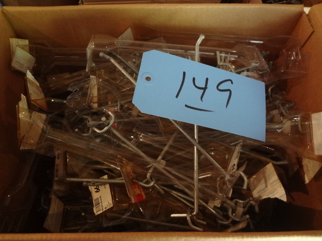 lot 149 image: Box of New Peg Board Hooks