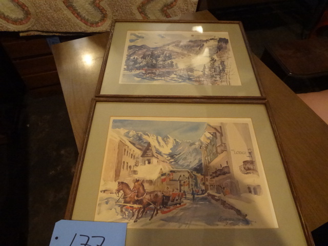 lot 177 image: Pair of Cecile Johnson Skiing prints