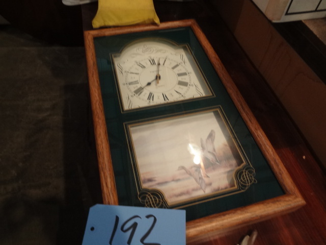 lot 192 image: Clock, Wood Shelves