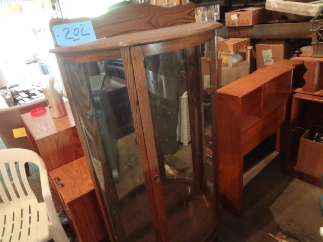lot 202 image: Old Curved Glass Case