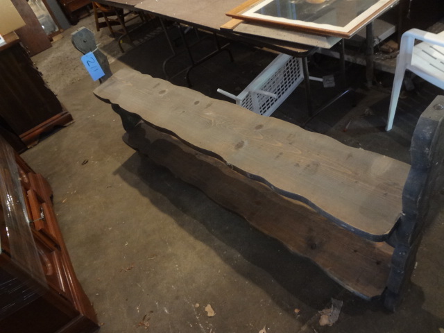 lot 211 image: Large Unusual Wooden ShelfBench