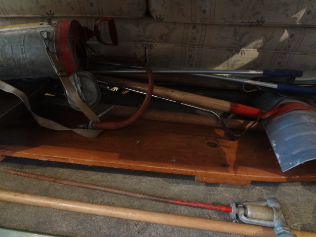 lot 247 image: Shovels, Skis, Sprayer, Ironing Board