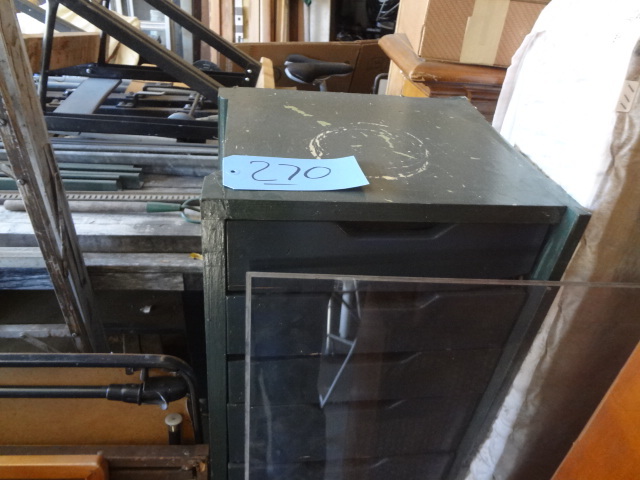 lot 270 image: Old Wooden Shelf wdrawers