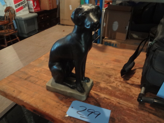 lot 299 image: Large Black Dog Statue