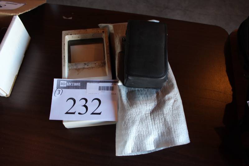 Table Lot Including Sony Flat Black & White Monitor Miscellaneous Monitor Cases.