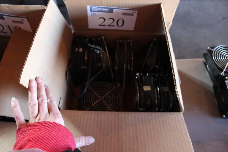 Lot of (7) Fans wMounting Fixtures & cords.