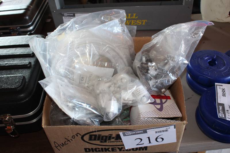 Box Lot Including Miscellaneous Electronics Hardware.