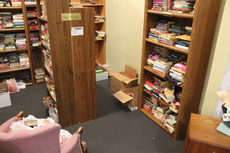 lot 42 image: Lot of (3) Wooden Shelves Includes Books & Chair.