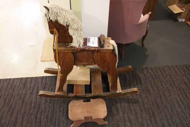lot 40 image: Wooden Rocking Horse.