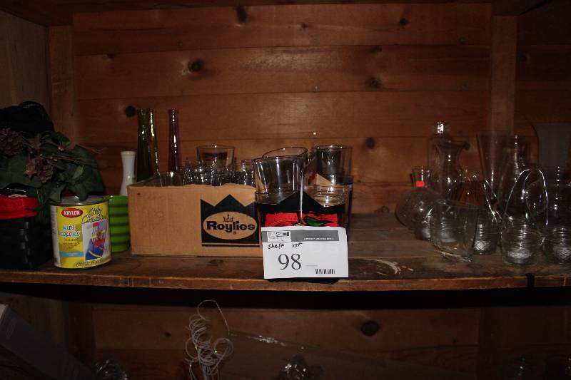 lot 98 image: Shelf Lot of Glassware.