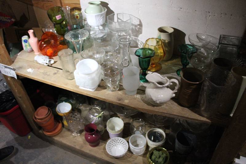lot 101 image: Shelf Lot of (2) including Home Decor Glassware.