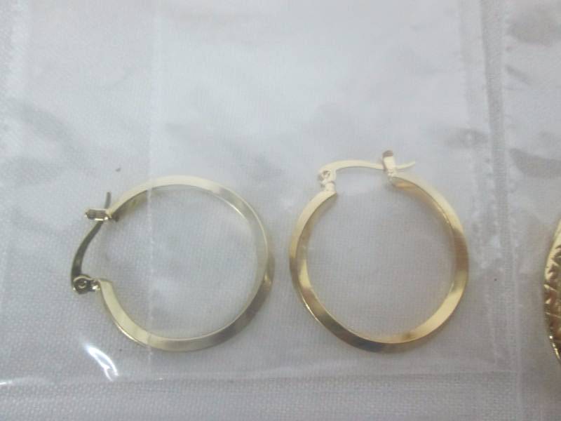 10 Pair Goldtone Hoop Earrings Set