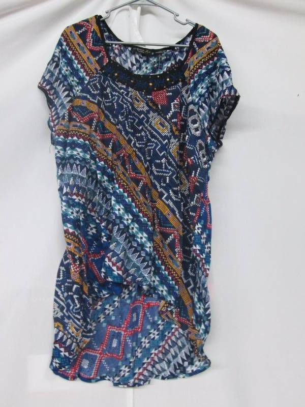 Lola P Misses Short-Sleeve Print Top