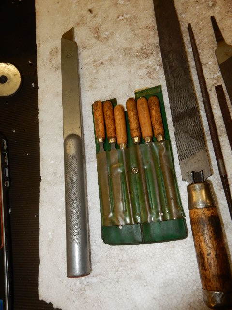 lot 65 image: Windshield Knife, Frost Plug installer and extra tools, Misc. Files,