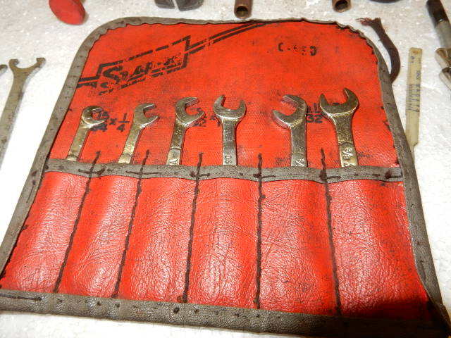 lot 123 image: SNAPON, Ignition Wrenches, Spark Tester, Fuel Line Quick disconnect tool, 8 brass coil extendersspark testers  and other miscellaneous.