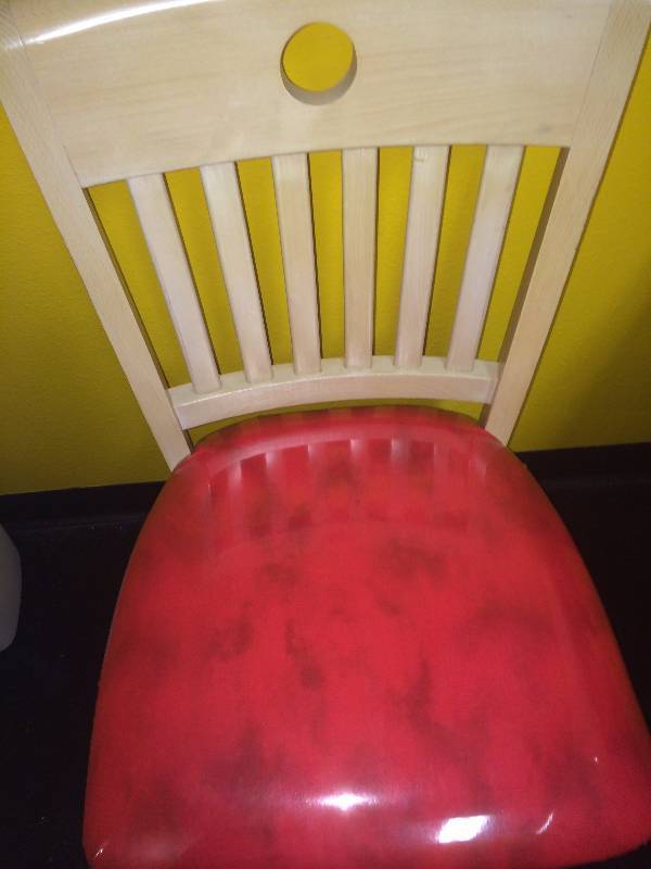 lot 84 image: Red Seat Wood Chair