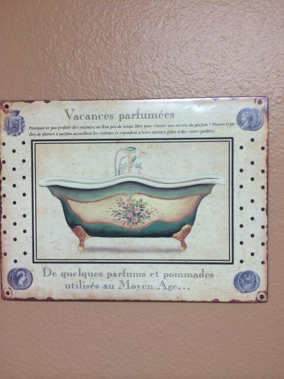 lot 91 image: French Perfumed Bath Metal Sign
