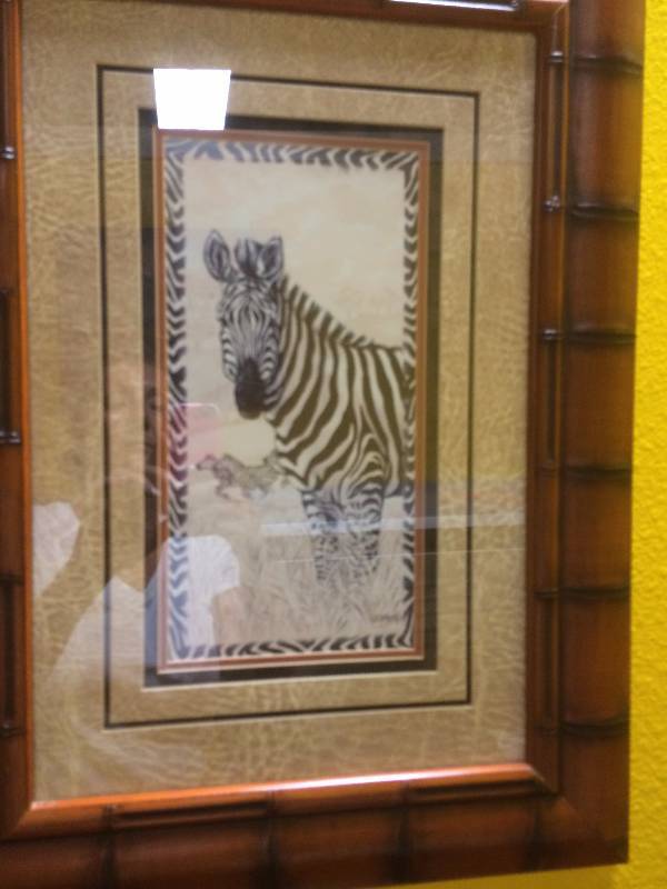 lot 98 image: Faux Bamboo Framed Prints (Qty.2)