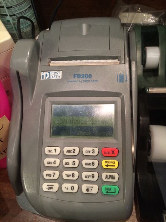 lot 128 image: First Data FD200 Card and Check Terminal