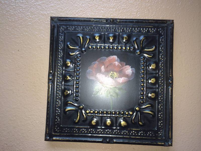 lot 217 image: Decorative Metal Painted Pictures