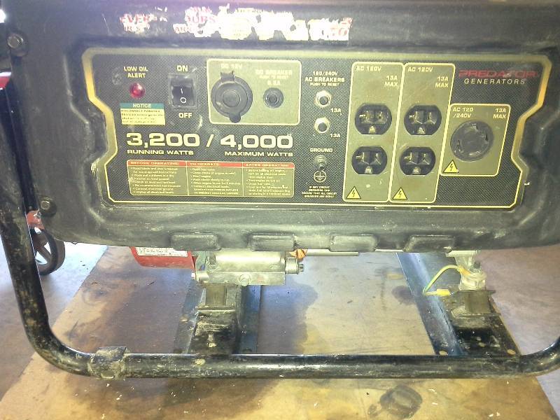 4000 Peak3200 Running Watts, 6.5 HP (212cc) Generator