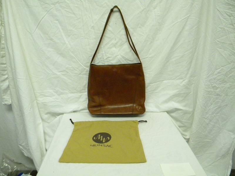Monsac Brown Leather Handbag