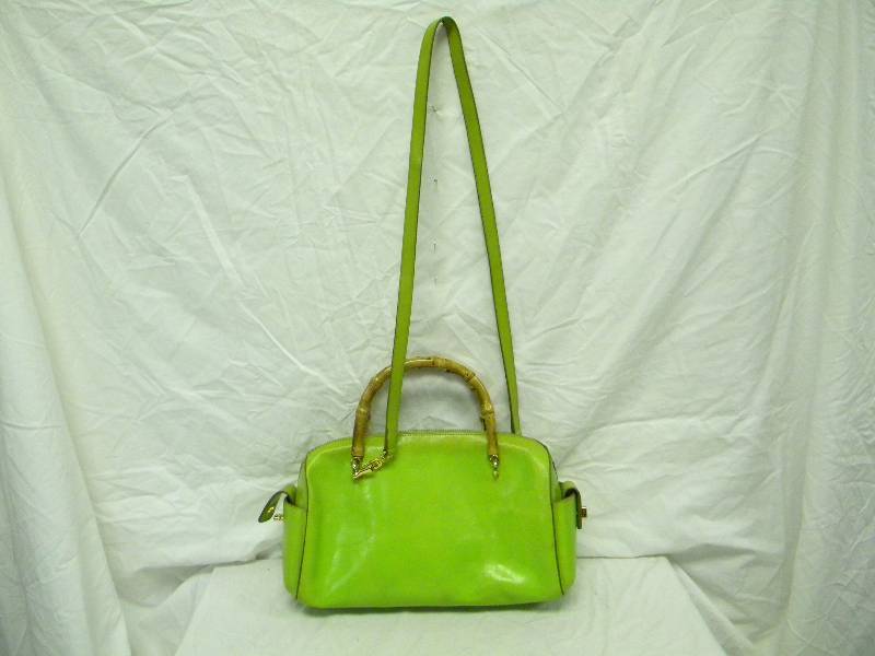 Monsac Lime Leather Handbag