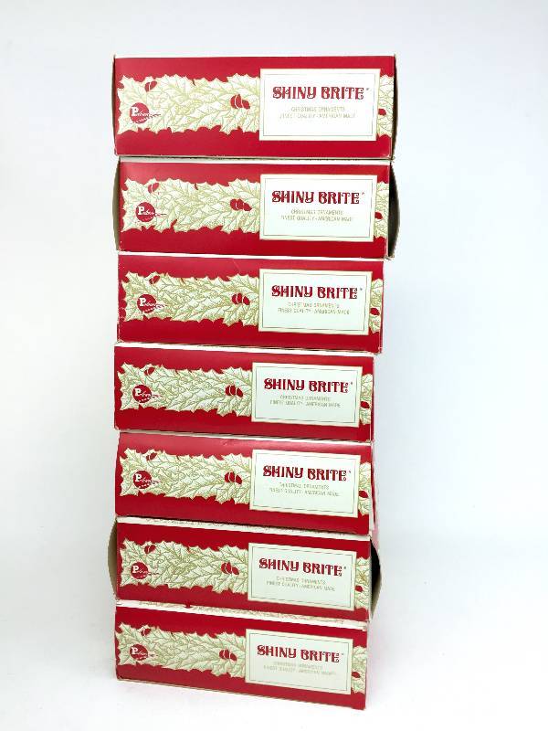 lot 14 image: Large lot of Shiny Bright ornaments in original boxes is no break highly collectible with terrific resale value