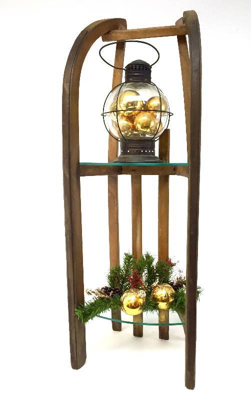 lot 30 image: Unbelievable antique childs wooden sled circa late 1800s in impeccable condition for its age