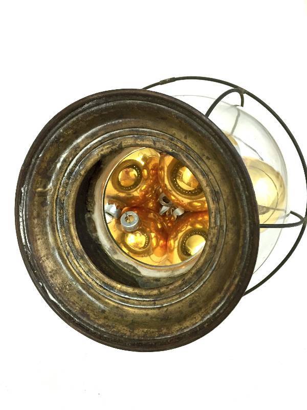 lot 32 image: Ultra rare Rail road or Nautical lantern Circa 1840s with original glass globe$$$$