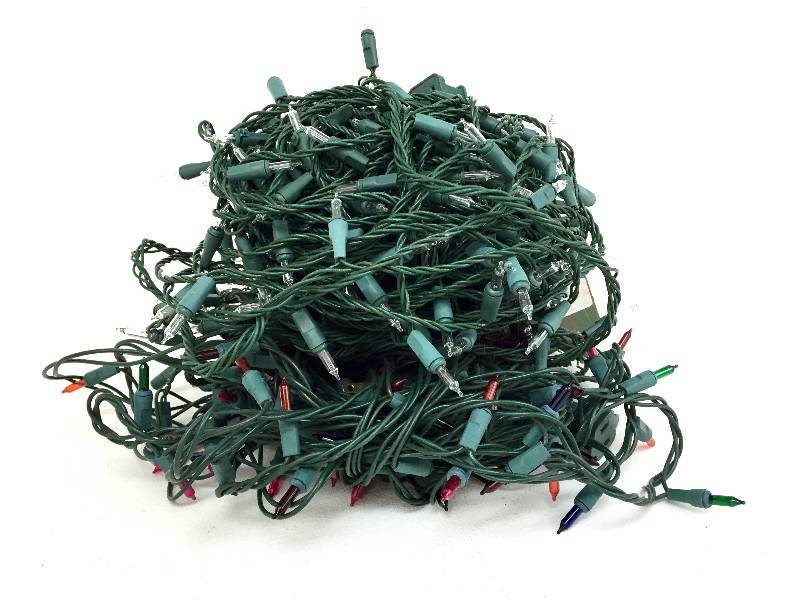 lot 34 image: A time saving giant ball of tangled Christmas lights